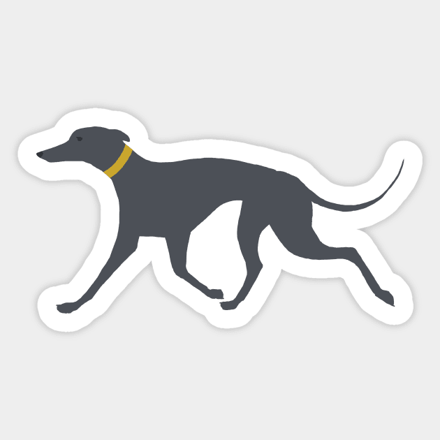 Trotting greyhound dog v1 Sticker by rsutton